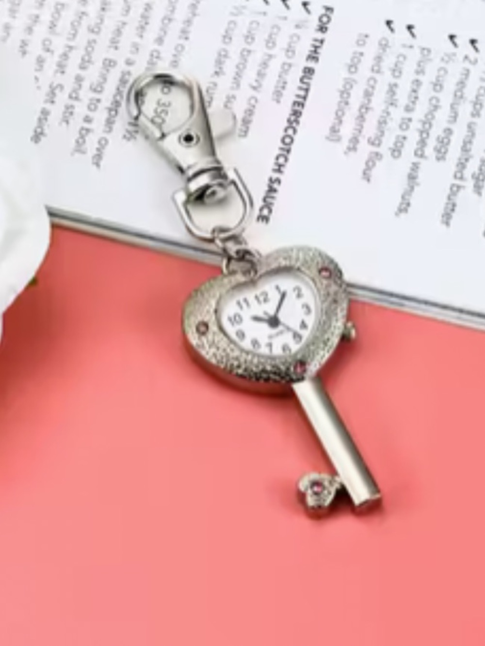 Heart Key Clip-On Watch NWOT